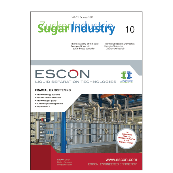 Sugar Industry / Zuckerindustrie cover October 2022