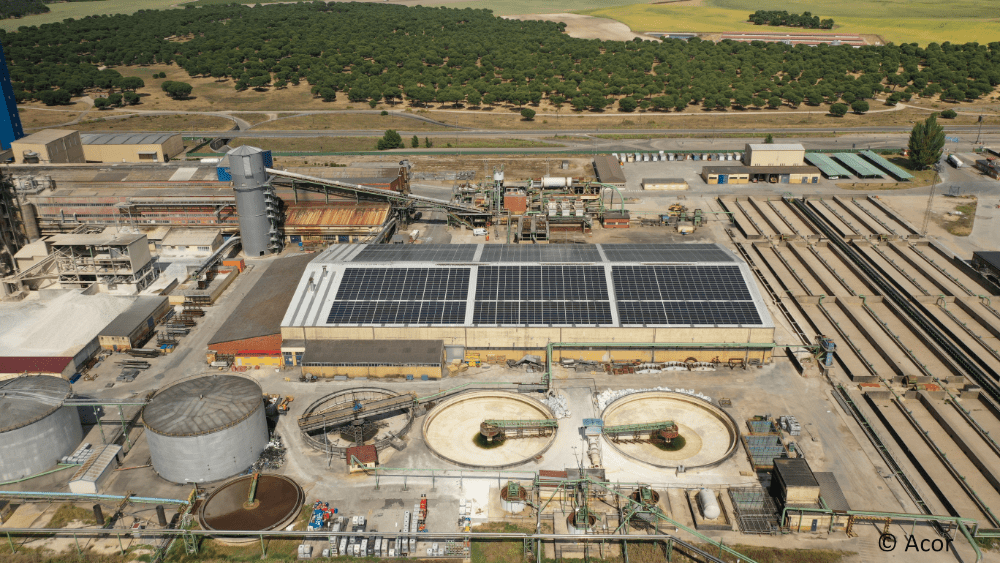 solar panels at Acor sugar plant