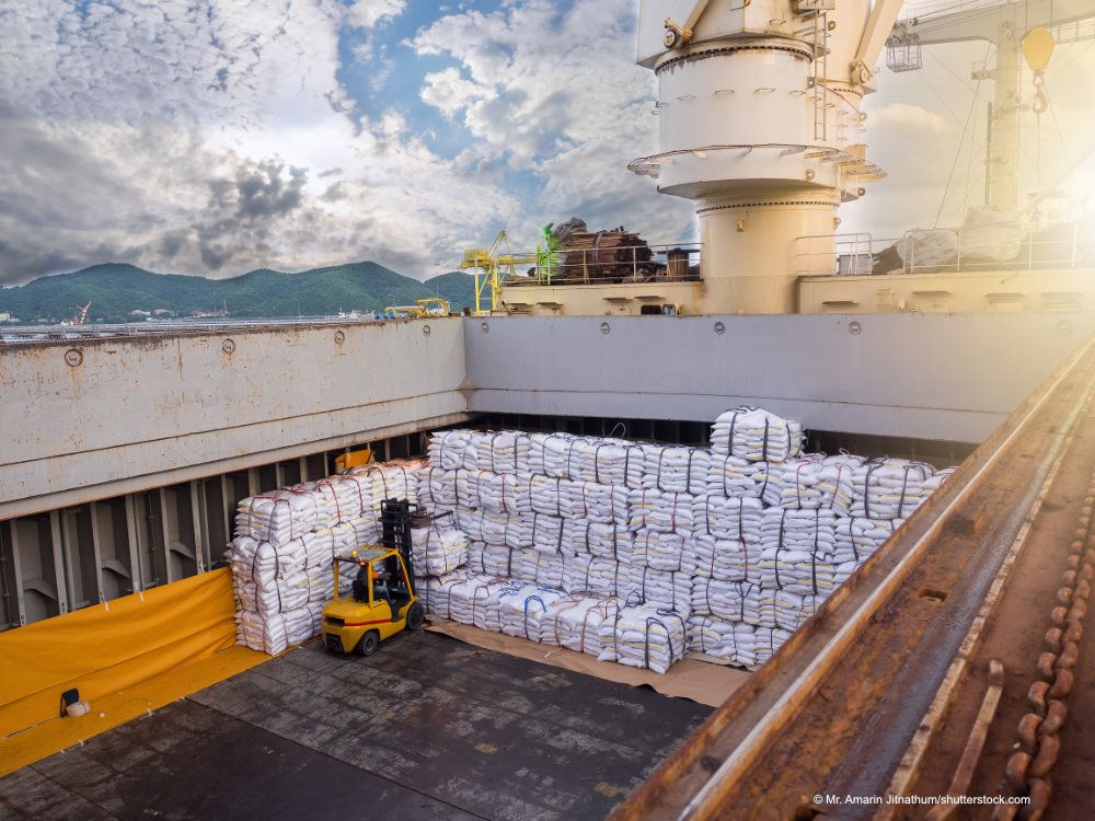 sugar bags in ship